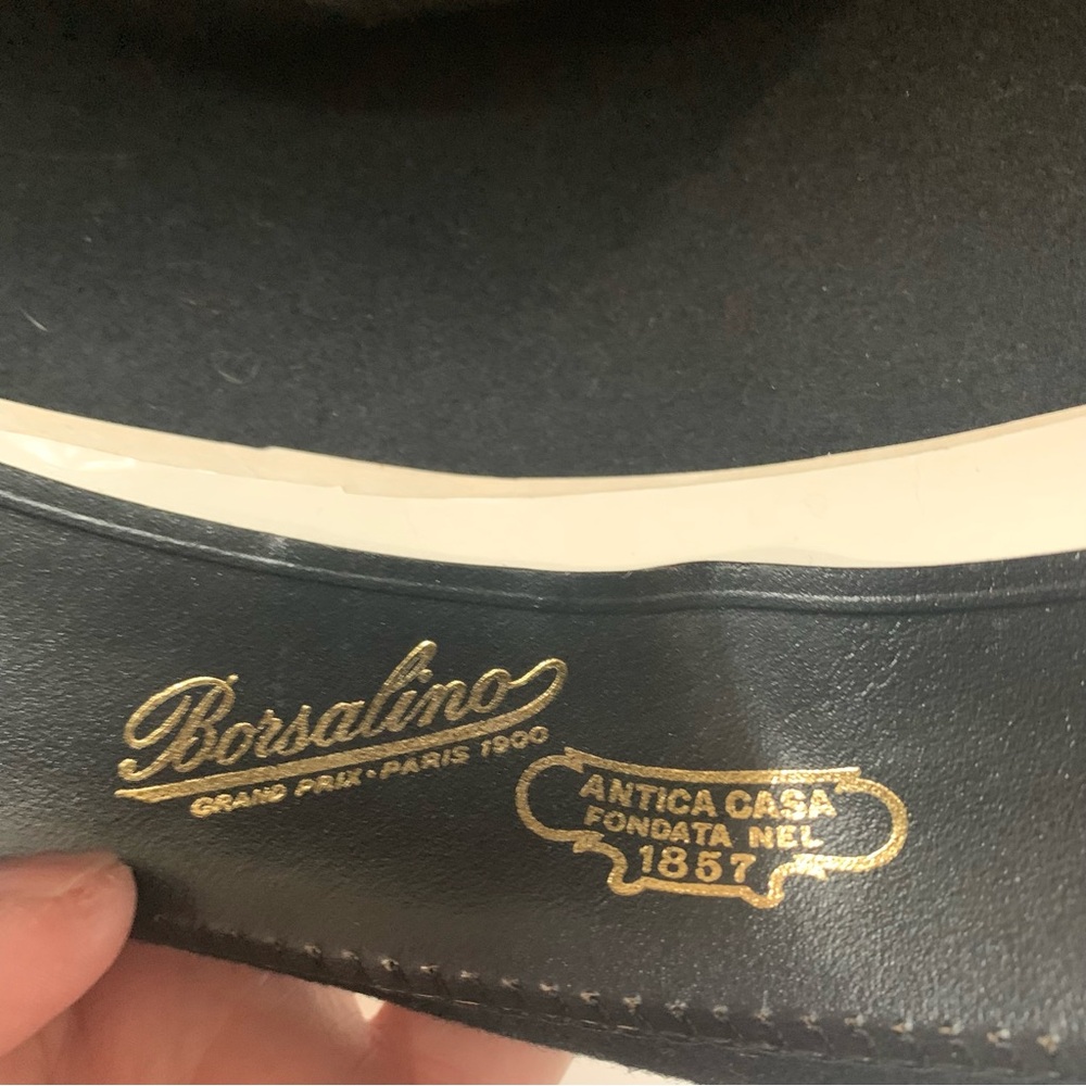 Vintage Borsalino Grand Prix Paris 1900 Black Men’s 7.5 Hat - Picture 2 of 7